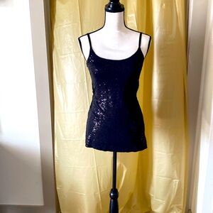 Sexy, black sequin shirt, size medium